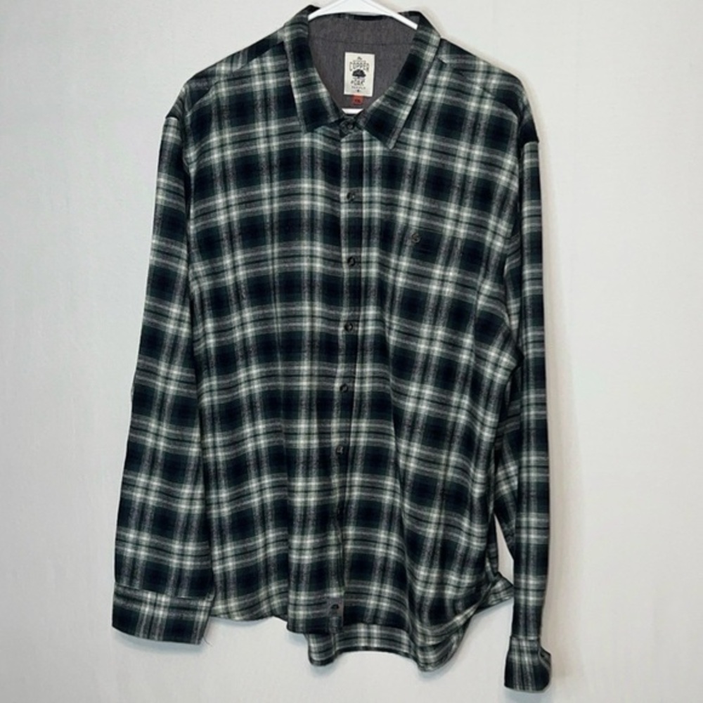 Legacy Copper & Oak Men's Long Sleeve Plaid Cotton Blend Button Up Shirt XXL.